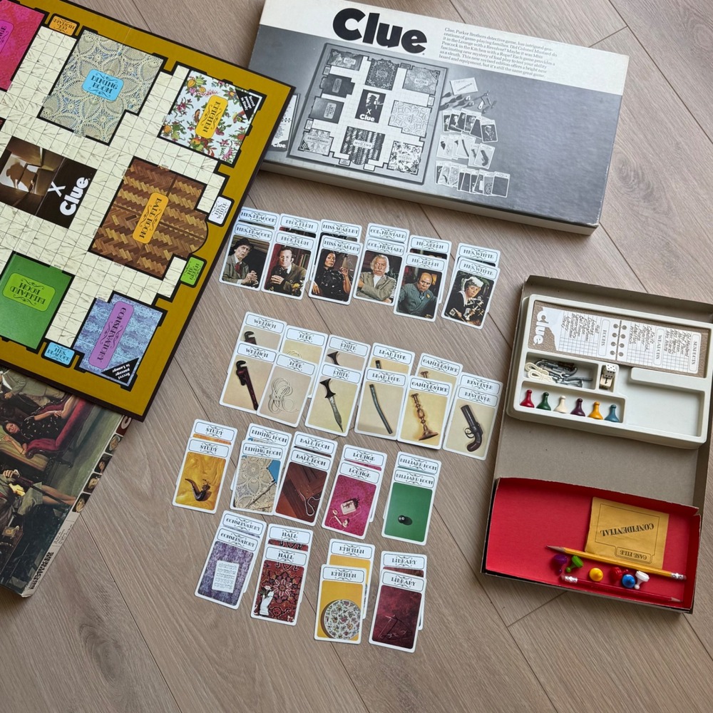 Vintage Clue Board Game 1972 Parker Brothers No 45 Detective Mystery Game